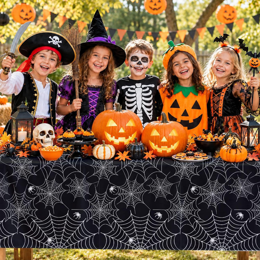 12 Pack Halloween Tablecloth, Spider Web Table Cloth