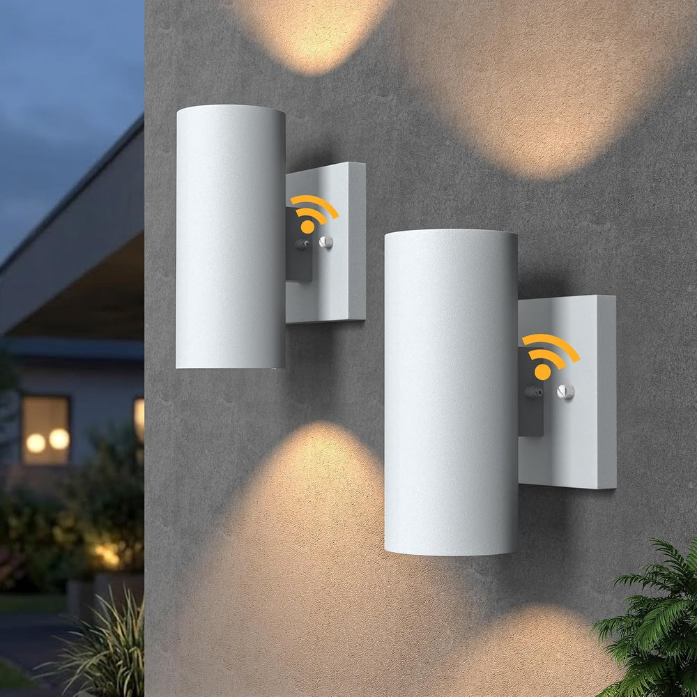 Dusk to Dawn Aluminum Cylinder Up Down Lights, 2-Pack, 7in