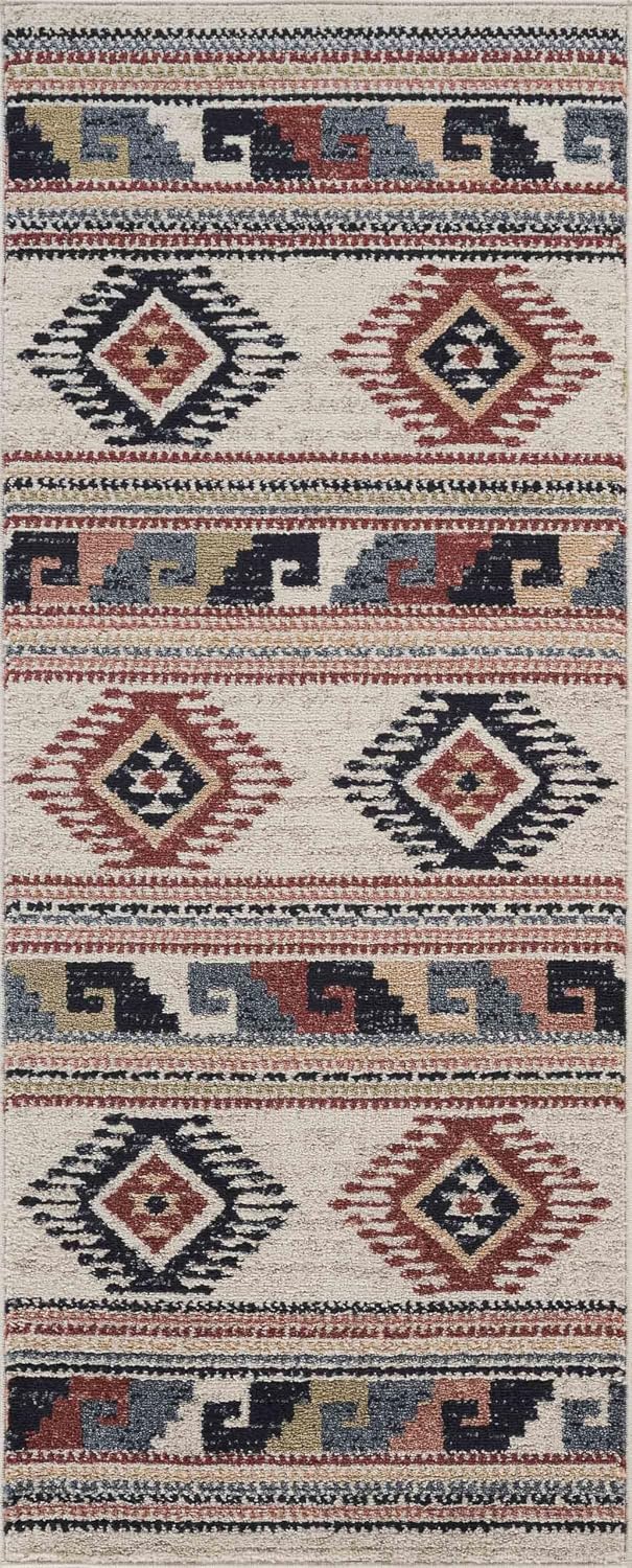 Abani Multicolor Southwestern Design 2'6" x 6' (3x6) Area Rug - ...