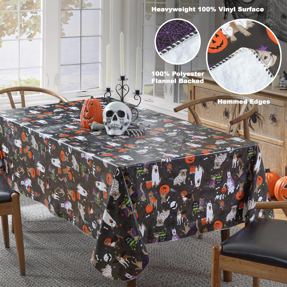 Newbridge Halloween Pets Vinyl Tablecloth 60 x 102 Inch Rectangle