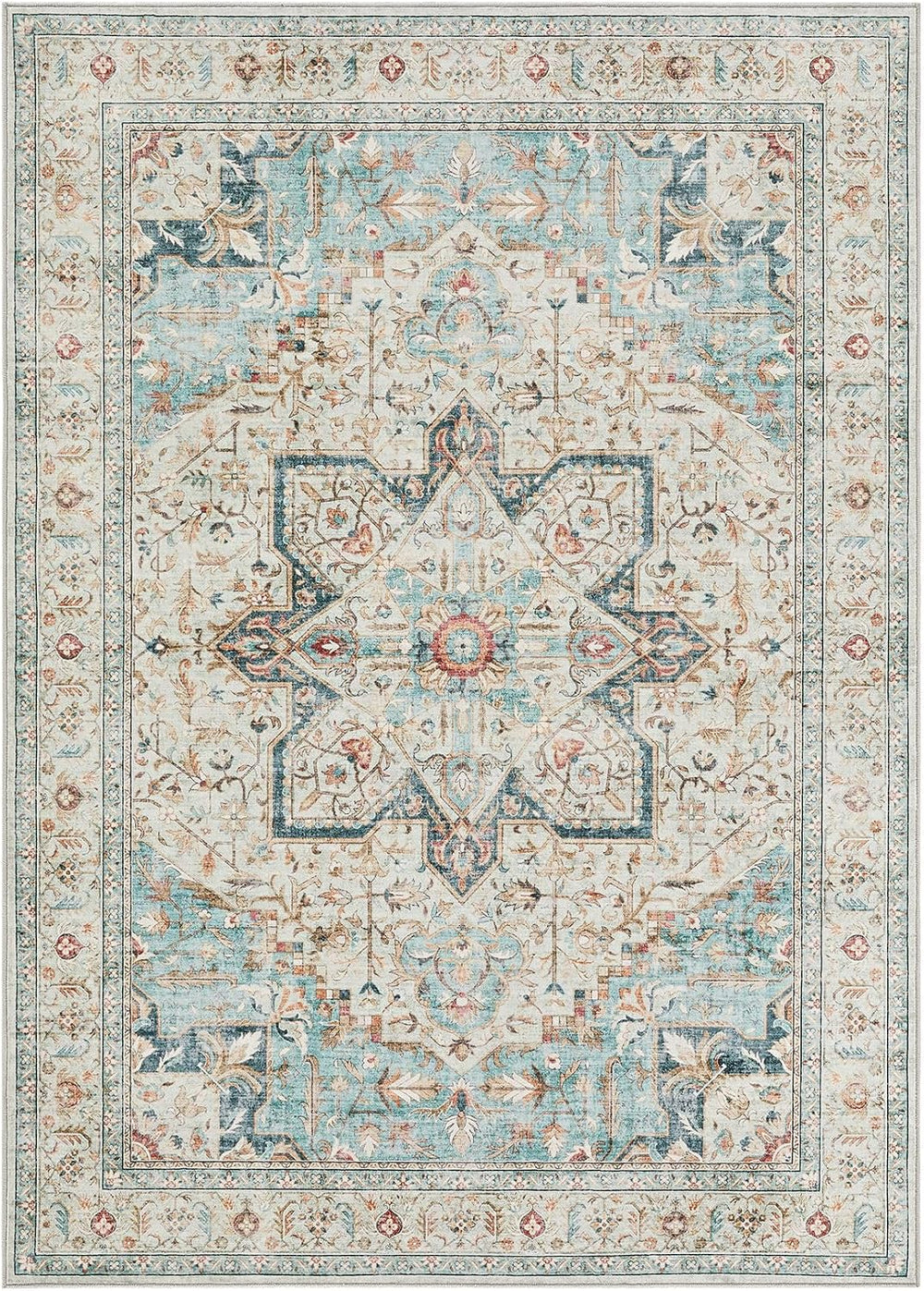 Tortania Area Rug 9x12 Living Room Rug Washable Soft Multi