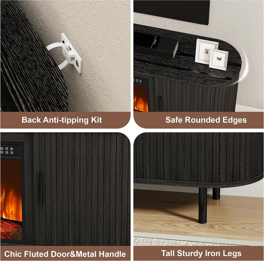 55" Fireplace TV Stand Electric Entertainment Center for TV Up to 65&quo...