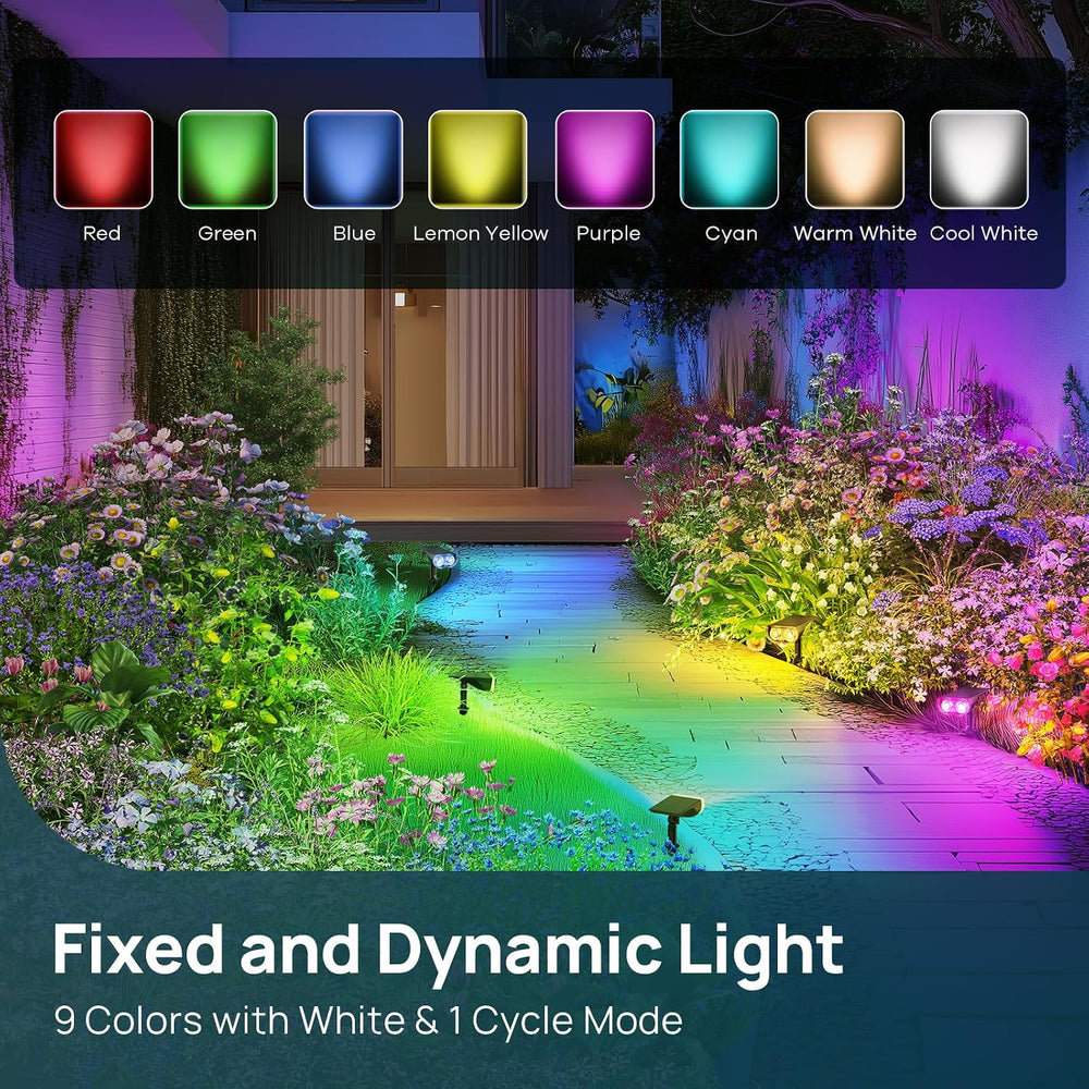 Linkind Halloween Solar Lights Outdoor Spotlight Waterproof RGB 6 Pack