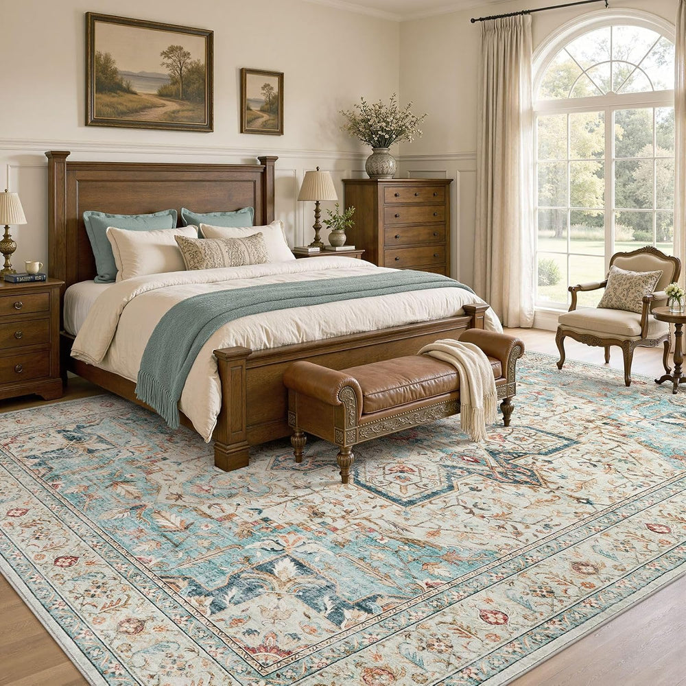 Tortania Area Rug 9x12 Living Room Rug Washable Soft Multi