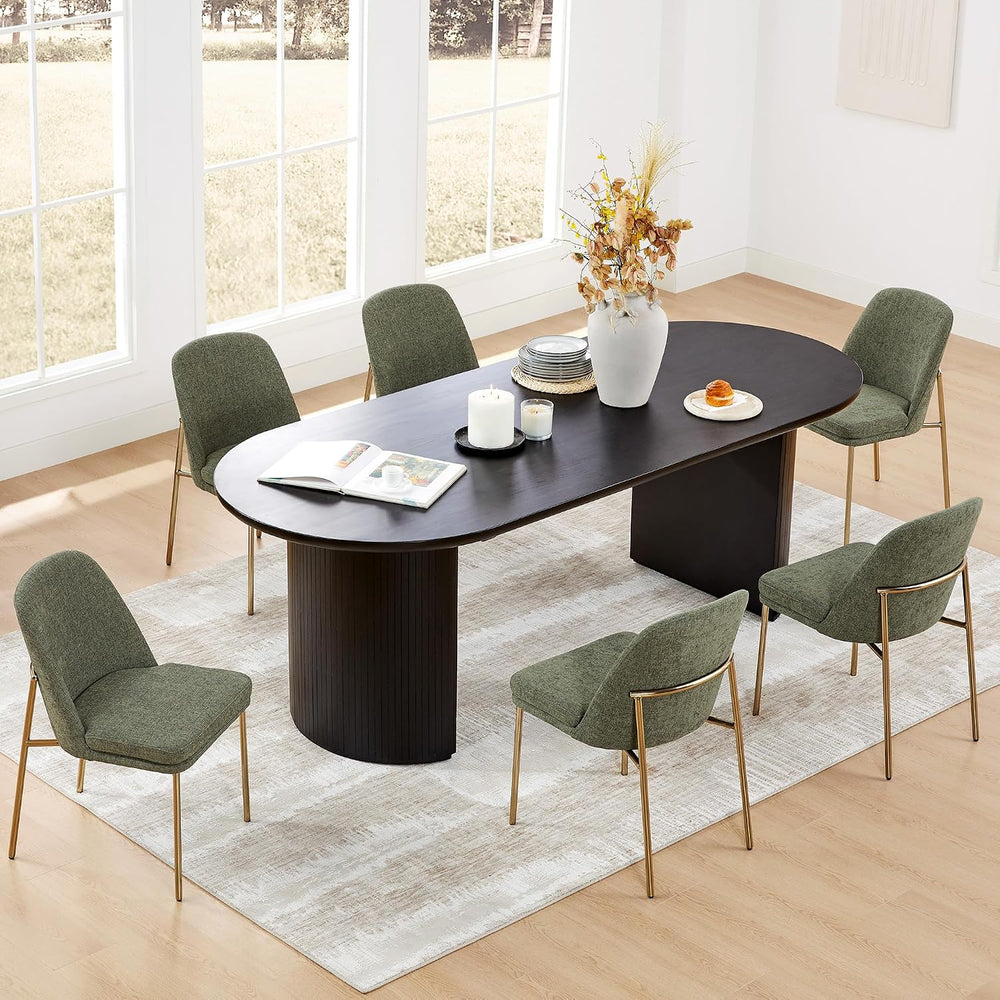 CHITA Modern Dining Chairs Set of 3, Upholstered Dining Chair, Moss Green