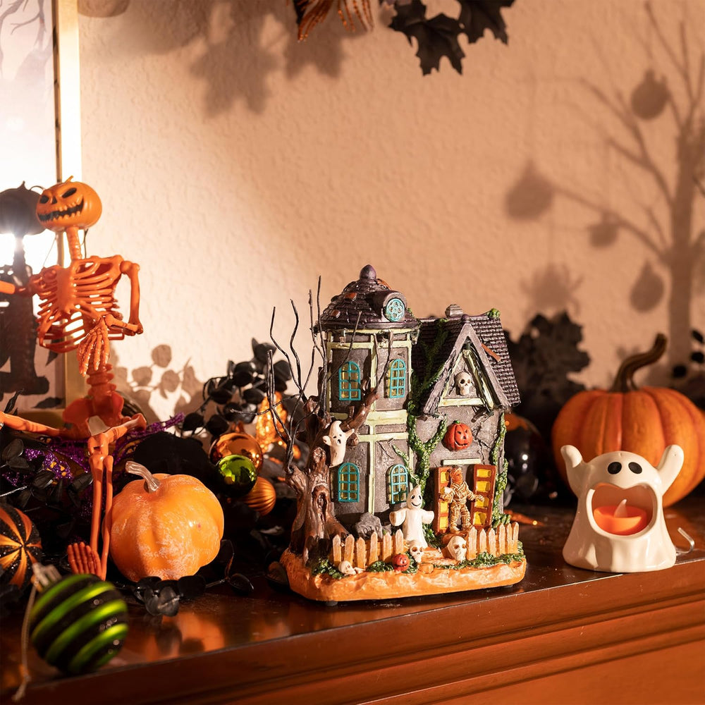 Valery Madelyn Halloween Decorations, Lighted Halloween Village Houses with M...