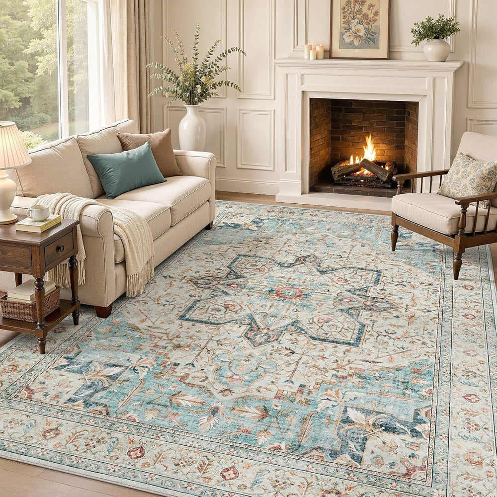 Tortania Area Rug 9x12 Living Room Rug Washable Soft Multi