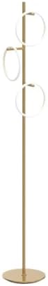 Brightech Saturn Floor Lamp, Great Living Room Decor, Tall Contemporary Standing Tree Light for Offices, Living Rooms, with 3 LED Heads for Bedroom Reading - Gold/Brass