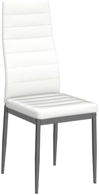Karl home White Dining Chairs Set of 4, PU Leather & High Back