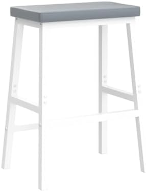 HOOBRO Bar Stools, Set of 2 Bar Chairs, Counter Height Bar Stools, 24 Inch Barstools for Kitchen Counter, PU Upholstered Kitchen Stools, for Kitchen, Bar, Dining Room, White and Gray WG01MD01