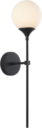 kco frosted white glass globe wall sconce mid shown in use