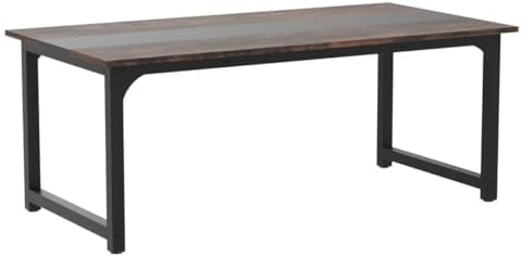 Tribesigns 71"x31.5" Dining Table, Industrial Kitchen Table for 6-8 Person, Rectangular Dinner Table for Dining Room Kitchen Living Room, with Heavy Duty Metal Legs, Brown