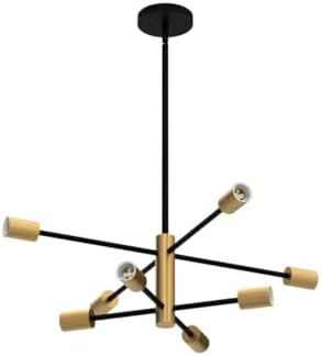 ruiyey modern sputnik chandeliers black and gold mid, side view