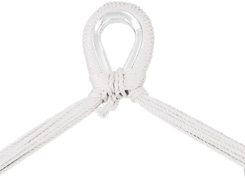 Sunnydaze Hanging Hammock Chair Swing for Patio, Caribbean, White