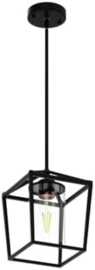 black kitchen island pendant light,1-light modern farmhouse hanging, side view