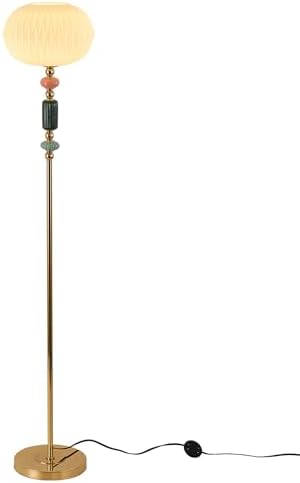 Floor Standing Tall Lamp Milk Glass Floor Lamp with Plug Switch Button for Living Room Bedroom Home Office