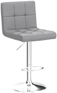 Yaheetech Bar Stools Set of 4 Adjustable Counter Height Barstool Light Gray