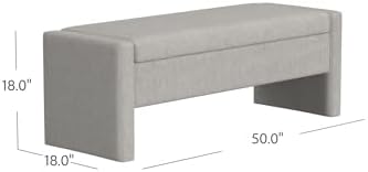 Spatial Order 50" Copenhagen Storage Bench - Light Gray Woven