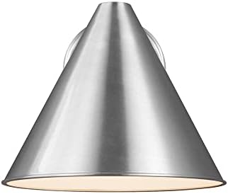 generation lighting crittenden outdoor wall sconce, black aluminum, front angle view