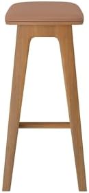 Plank+Beam Beryl Bar Stool, Upholstered, Set of 2, Pecan/Toffee