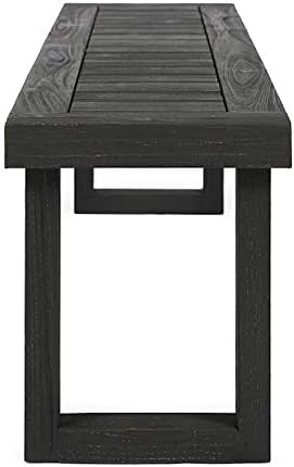 Christopher Knight Home Kemp Outdoor Acacia Wood Bench, Gray Finish, Sandblast Dark Grey