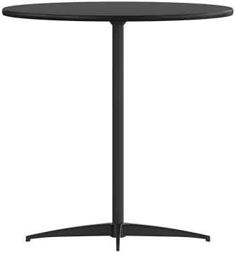 Flash Furniture 30 in Wood Round Cocktail Table, Black