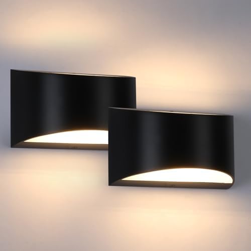Black Modern LED Wall Sconce (with G9 Bulbs) Hardwired Indoor Wall Lights Set of 2 Up and Down Wall Mount Lamps for Hallways, Bedrooms, Hallways, Living Room 3000K Warm White