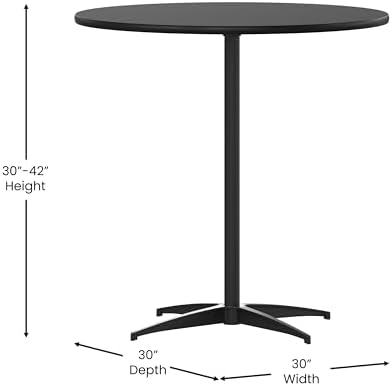 Flash Furniture 30 in Wood Round Cocktail Table, Black