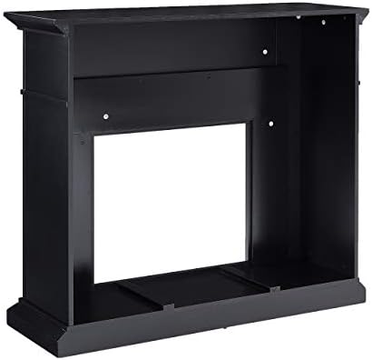 SEI Furniture Drovling Marble Tiled Color Changing Electric Fireplace, Black-White-Gray