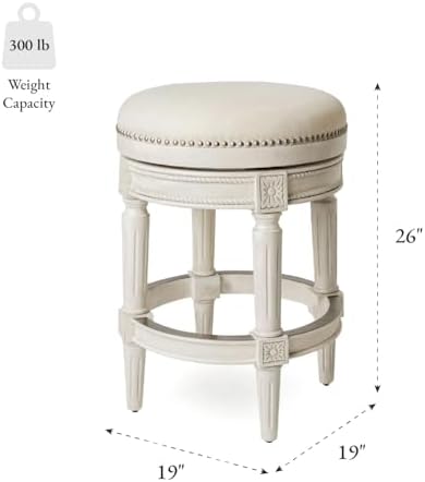 Maven Lane Pullman Backless Counter Stool, White Oak, 26"