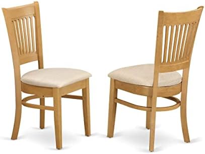 East West Furniture CAVA7-OAK-C 7 Piece Dining Table Set Consist of a Rectangle Wooden Table and 6 Linen Fabric Dining Room Chairs, 36x60 Inch, Oak