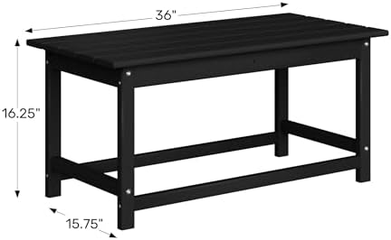 WestinTrends Malibu Outdoor Poly Lumber Coffee Table, 35.25" x 17.5", White