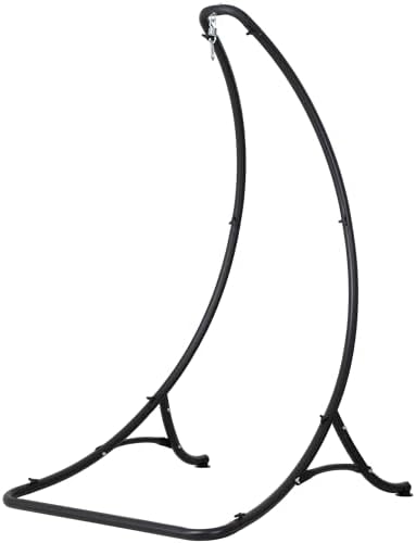 ANOW Heavy Duty Steel Hammock Chair Swing Stand Only for Outside, Black