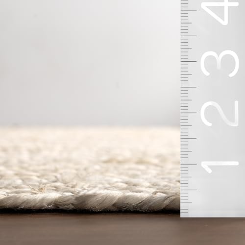 nuLOOM Rigo Off White Solid Flatweave Area Rug, 9' x 12'
