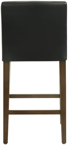 CHITA Counter Height Bar Stools Set of 2, 27" H Seat Height Upholstered Barstools, PU Leather in Black