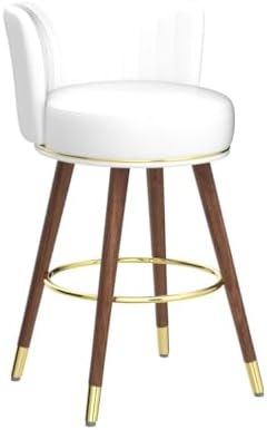 SeekFancy 24 Inch White Leather Swivel Counter Bar Stools Set of 2