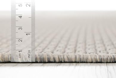 Rugs.com - Outdoor Solid Rug – 3' 1 x 5' 3 Light Gray Indoor/Outdoor Rug – Washable and Stain-Resistant, Perfect for Patios, Decks, and Porches