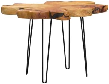 WELLAND Flower-Shaped Live Edge Cedar Coffee Table 32" W x 32" D x 20.5" H