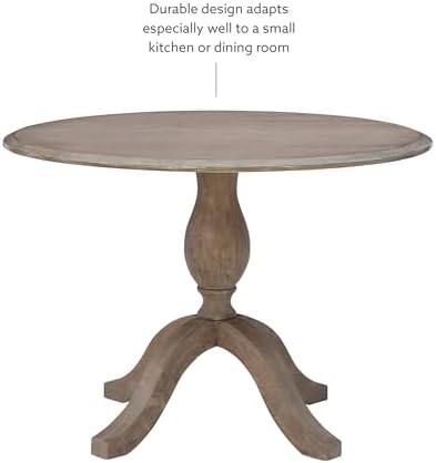 Linon Home Decor Mauro Antique Rustic Brown Drop Leaf Small Dining Table with Pedestal Base