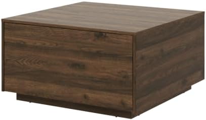 31 Inch Large Square Coffee Table with Storage,Wooden Coffee Table(Walnut)