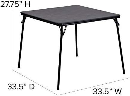 Flash Furniture Madison 5-Piece Folding Card Table and Chair Set, Black