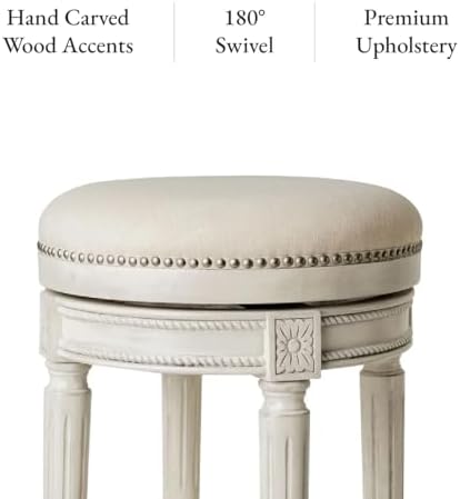 Maven Lane Pullman Backless Counter Stool, White Oak, 26"