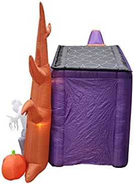 8.5 Foot Halloween Inflatable Haunted House Castle with Skeleton, Ghost & Skulls