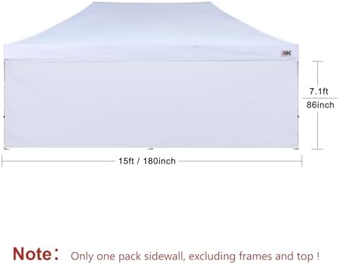 ABCCANOPY Instant Canopy SunWall 10x20 FT No Frame or Top, White