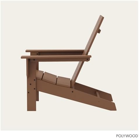 POLYWOOD Contemporary Modern Oversized Adirondack Chair in Teak