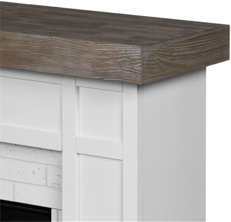Real Flame Cravenhall Landscape Electric Fireplace with Mantel for Living Room or Bedroom, Replaceable Fireplace Insert Heater, Realistic Log and Flame Effect, Remote Control, Timer, White
