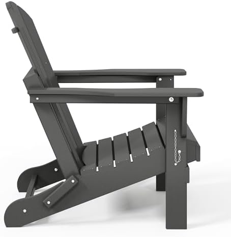 WO Home Furniture Laguna Folding Adirondack Chair, Gray