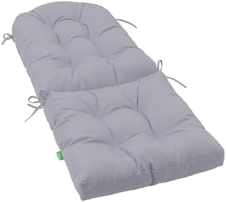 Outdoor Rocking Chair Cushion for Adirondack Chair, High Back Patio Outdoor Seat Chair Cushion 49x19in,Light Grey