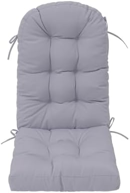 Outdoor Rocking Chair Cushion for Adirondack Chair, High Back Patio Outdoor Seat Chair Cushion 49x19in,Light Grey