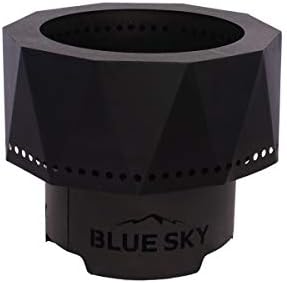 Blue Sky Outdoor Living Ridge Portable Fire Pit, Smokeless Fire Pit with Spark Screen, Lift, and Carrying Bag, Black
